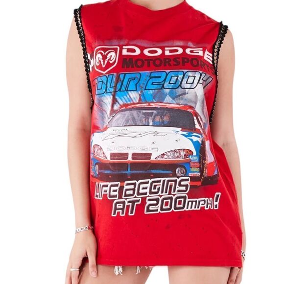 FURST OF A KIND VINTAGE CHAIN TRIM SLEEVELESS TEE | O/S | - Picture 3 of 6